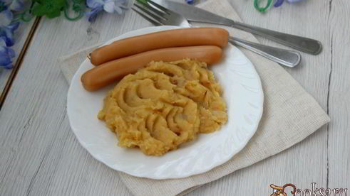 горохово-картофельное пюре с жареным луком