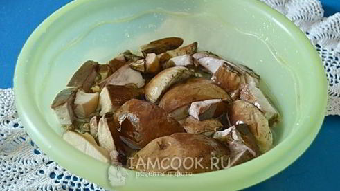 белые грибы в сметане