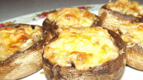 фаршированные грибы с сыром в духовке