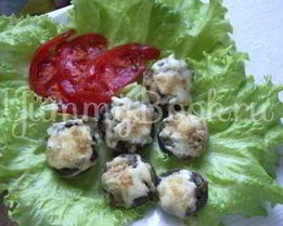 Грибы запеченные в духовке под сыром