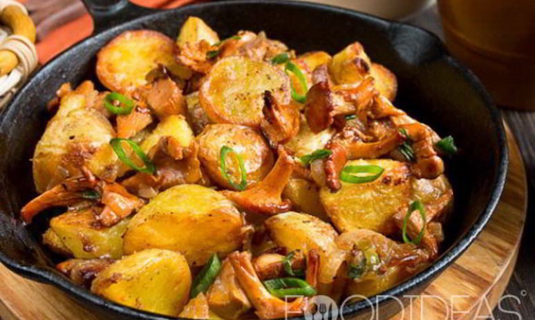 Рецепт лисичек жареных с картошкой