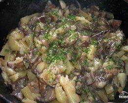 Подберезовики, жареные с картофелем