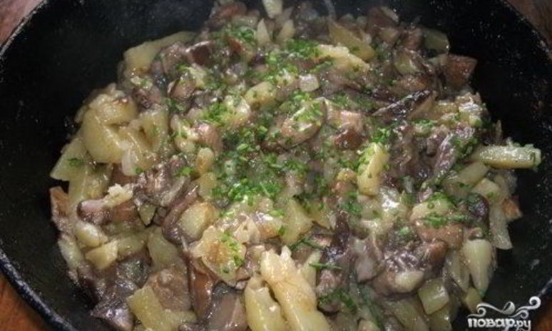 Рецепт подберезовиков, жареных с картофелем