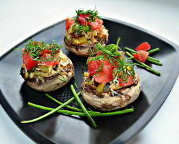 Запеченные фаршированные шампиньоны