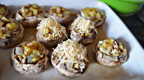 запеченные фаршированные шампиньоны