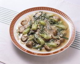 Жареные грибы с пак-чоем