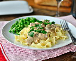 Жареные грибы со сметаной