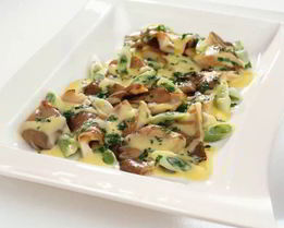 Жареные вешенки с зеленым луком