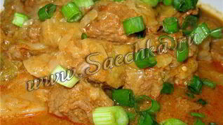 Капуста с гуляшем в скороварке