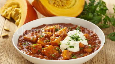 вегетарианский гуляш из тыквы