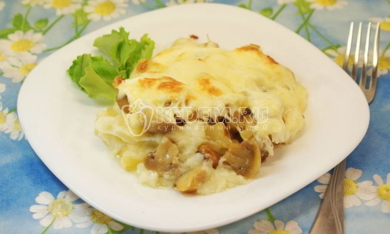 Рецепт картофельного пюре под шампиньонами