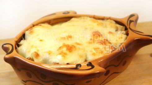 картофельное пюре под шампиньонами