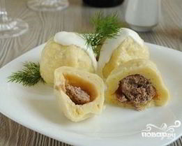 Клецки картофельные с мясом