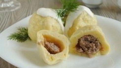 клецки картофельные с мясом