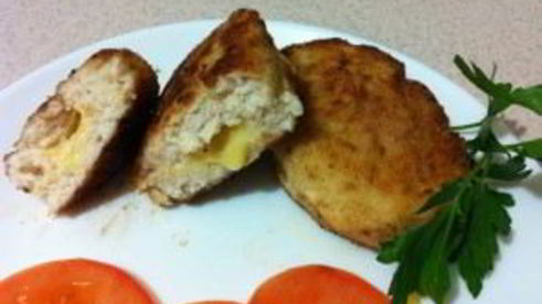 котлеты с грибами и сыром