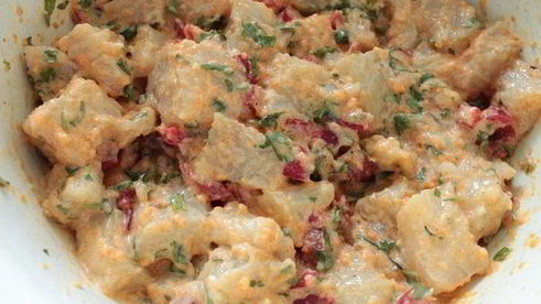 рубленая котлета из судака праздничная