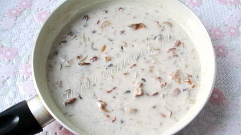 лапша с грибами в сливочном соусе