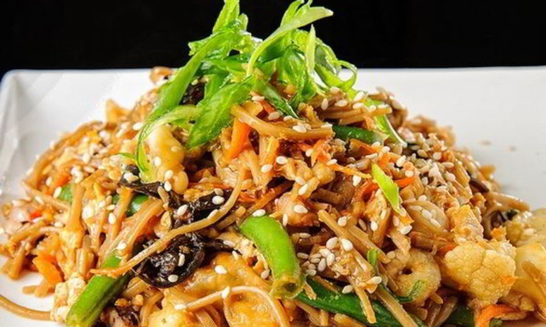 Рецепт лапши соба с креветками и шиитаке