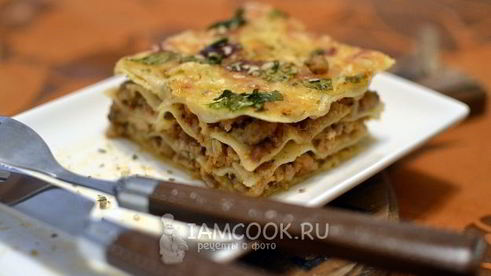 итальянская лазанья с комбинированным фаршем