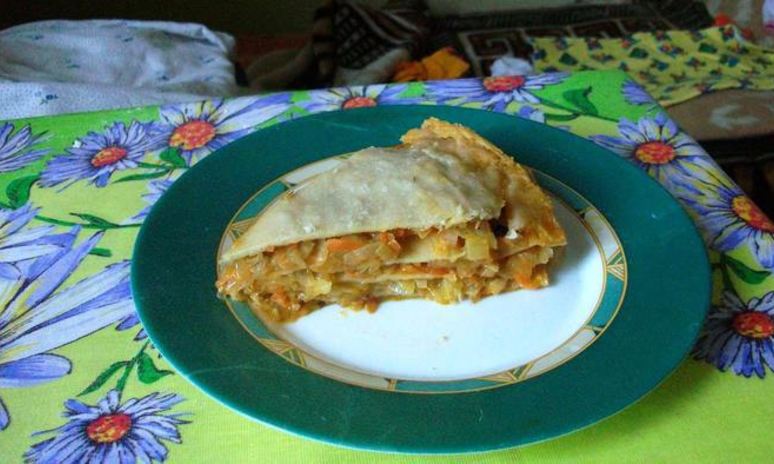 Рецепт капустной лазанья