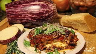 Лазанья с баклажанами и грибами