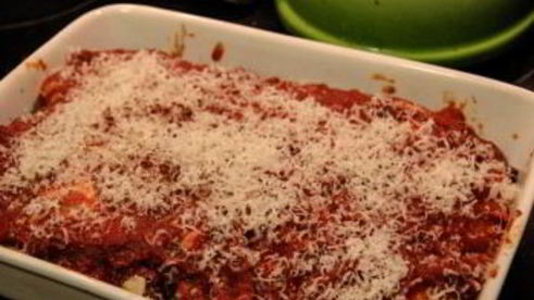 лазанья с баклажанами и грибами