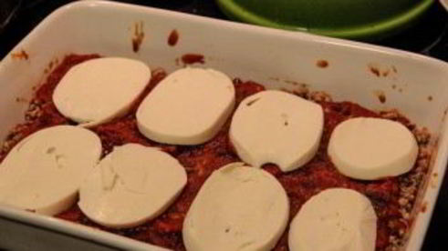 лазанья с баклажанами и грибами