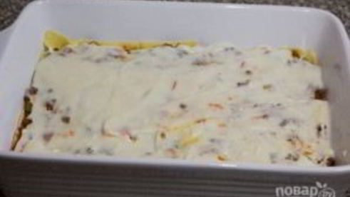 лазанья с фаршем из готовых листов