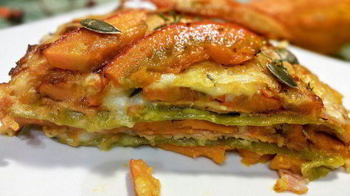 лазанья с карамелизированной тыквой