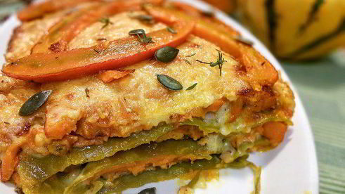 лазанья с карамелизированной тыквой