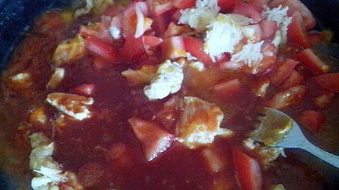 лазанья с куриным рагу