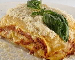 Лазанья с шампиньонами и ветчиной