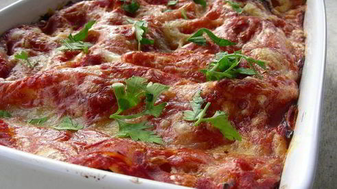 овощная лазанья с томатным соусом