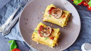 Постная лазанья с грибами