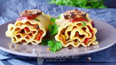 постная лазанья с грибами