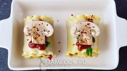 постная лазанья с грибами