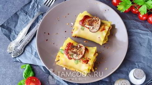 постная лазанья с грибами