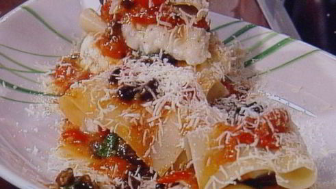 рыбная лазанья с оливками