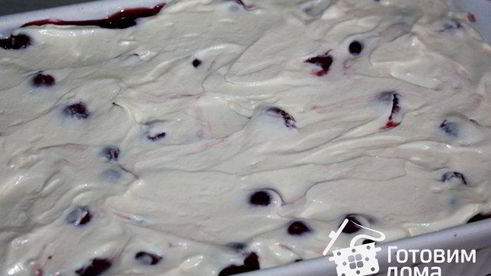 творожно-вишневый десерт лазанья