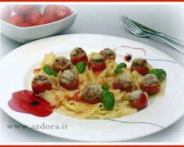 Домашние паппарделле с фаршированными помидорчиками