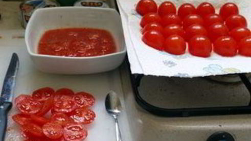 домашние паппарделле с фаршированными помидорчиками