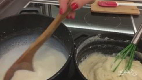 фаршированные макароны ракушки под соусом бешамель