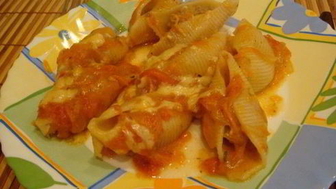 фаршированные макароны-ракушки