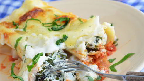 каннеллони с рикоттой и черемшой