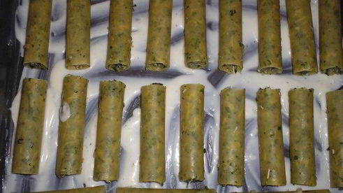 каннелони с курицей и шпинатом