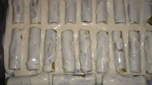 каннелони с курицей и шпинатом