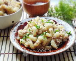 Макароны по-флотски с отварным мясом