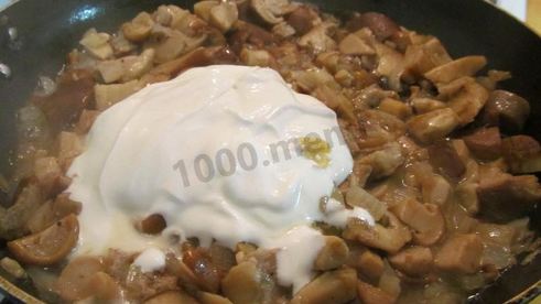 макароны с белыми грибами