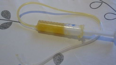 молекулярные спагетти с шариками из водки