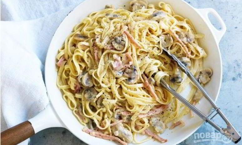 Рецепт пасты карбонара с беконом